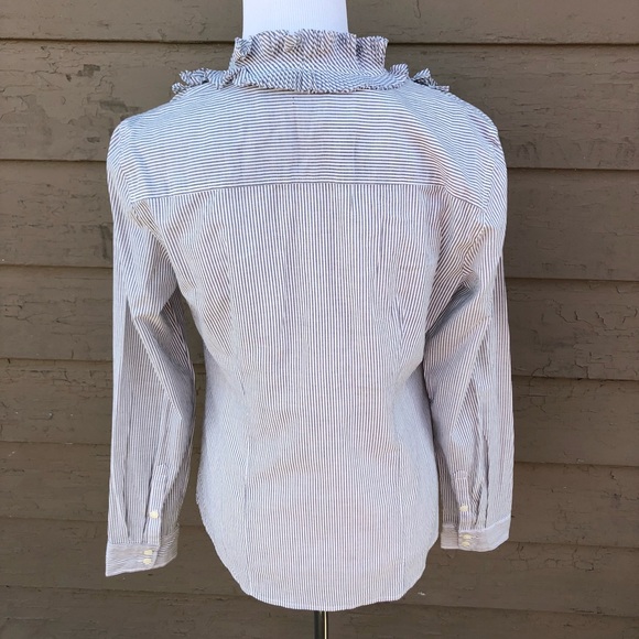 NWT! J Crew frayed ribbon pinstripe buttondown! - Picture 5 of 7
